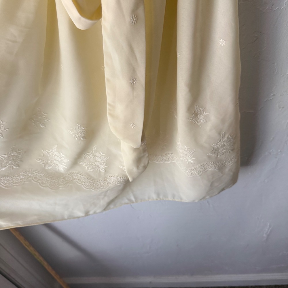 Jody of‎ California Vintage 50-60s Retro Cream Eyelet Lace Cottage Midi Dress - Picture 2 of 9
